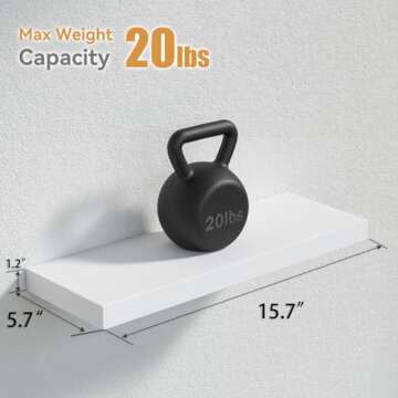 Boswillon Floating Shelves for Wall, 4 Sets Modern Wall Shelves Wall Mounted, Display Shelves for Wall Decor, White Floating Shelves for Bathroom, Kitchen, Living Room – White