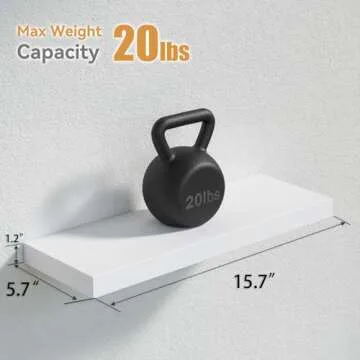 Boswillon Floating Shelves for Wall, 4 Sets Modern Wall Shelves Wall Mounted, Display Shelves for Wall Decor, White Floating Shelves for Bathroom, Kitchen, Living Room – White