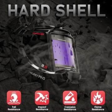 YESWELDER Large Viewing Screen 3.93"X3.66" True Color Solar Power Auto Darkening Welding Helmet, 4 Arc Sensor Wide Shade 4/5-9/9-13 for TIG MIG Arc Weld Grinding Welder Mask LYG-M800H