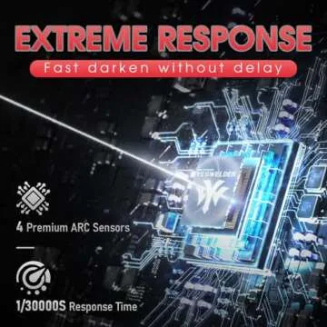 YESWELDER Large Viewing Screen 3.93"X3.66" True Color Solar Power Auto Darkening Welding Helmet, 4 Arc Sensor Wide Shade 4/5-9/9-13 for TIG MIG Arc Weld Grinding Welder Mask LYG-M800H