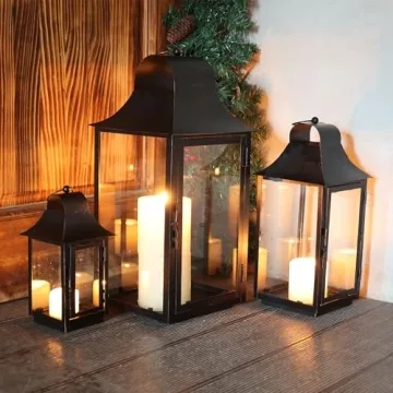DECORKEY 3 Pack Lanterns for Indoor and Outdoor Decor
