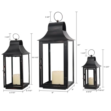 DECORKEY 3 Pack Lanterns for Indoor and Outdoor Decor