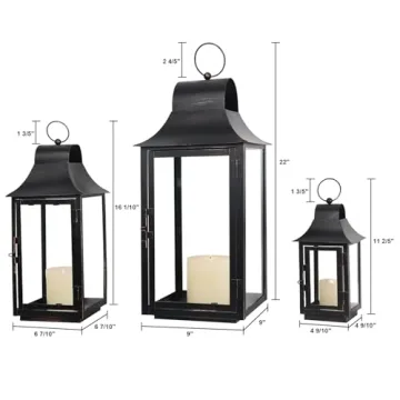 DECORKEY 3 Pack Lanterns for Indoor and Outdoor Decor
