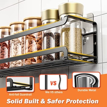 Bunoxea Spice Rack Wall Mount 4 Pack for Organizing