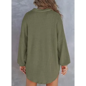 Astylish Ladies Waffle Knit Long Sleeve Top - Stylish Comfort