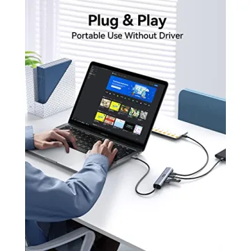 10Gbps USB C Hub, 4 Ports USB C Splitter for Laptop, USB C to USB C Hub Multiport Adapters for MacBook Pro/Air, iMac, Surface Pro,Chromebook,Dell,HP,iPad,Samsung,Etc(Not Support Charging/Monitor)