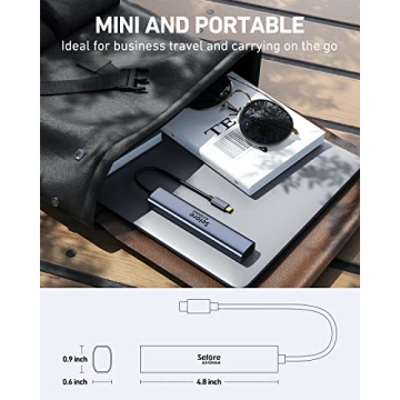 10Gbps USB C Hub, 4 Ports USB C Splitter for Laptop, USB C to USB C Hub Multiport Adapters for MacBook Pro/Air, iMac, Surface Pro,Chromebook,Dell,HP,iPad,Samsung,Etc(Not Support Charging/Monitor)