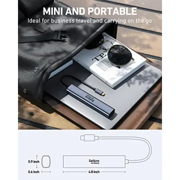 10Gbps USB C Hub, 4 Ports USB C Splitter for Laptop, USB C to USB C Hub Multiport Adapters for MacBook Pro/Air, iMac, Surface Pro,Chromebook,Dell,HP,iPad,Samsung,Etc(Not Support Charging/Monitor)