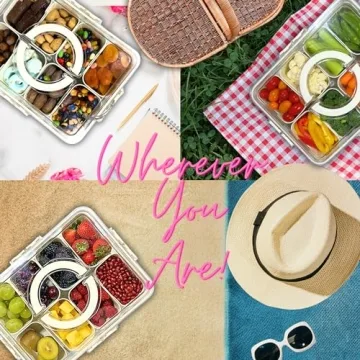 Portable Snack Tray with Removable Compartments for Any Event