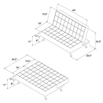 DHP Ariana Kids Sofa Futon for Stylish Sleepovers