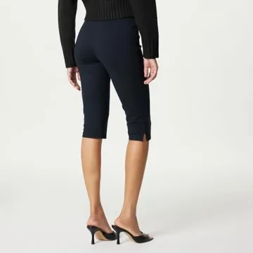The Drop Black Parker Ponte Capris Plus Size 5X
