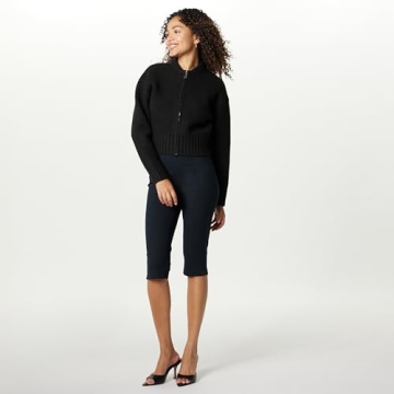 The Drop Black Parker Ponte Capris Plus Size 5X