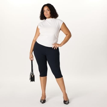 The Drop Black Parker Ponte Capris Plus Size 5X