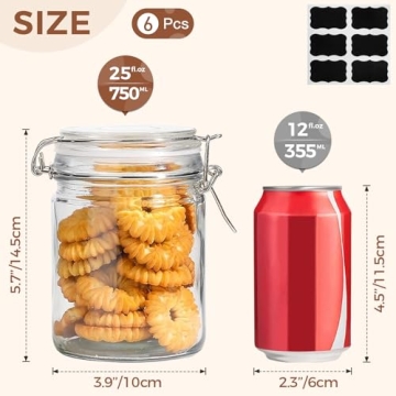 ComSaf Airtight Glass Storage Jars for Food Preservation