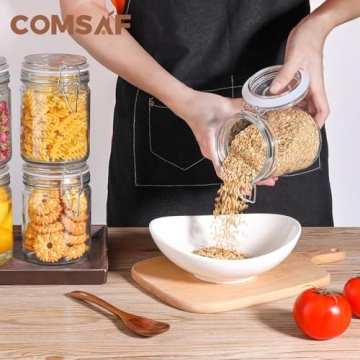 ComSaf Airtight Glass Storage Jars for Food Preservation