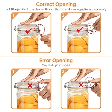 ComSaf Airtight Glass Storage Jars for Food Preservation