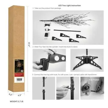 LIGHTSHARE 6.5FT Cherry Blossom Tree LED Home Decor