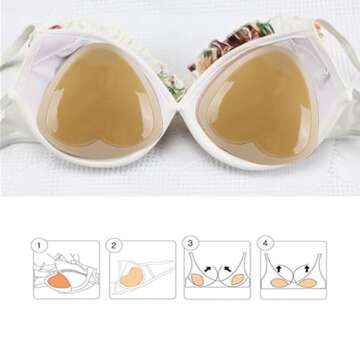 SERMICLE Sticky Bra Inserts - Waterproof Silicone Push-Up Pads