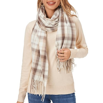 Fuinloth Large Plaid Scarf - Stylish Winter Wrap