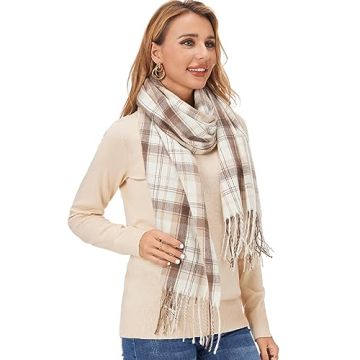 Fuinloth Large Plaid Scarf - Stylish Winter Wrap