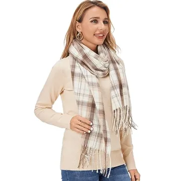 Fuinloth Large Plaid Scarf - Stylish Winter Wrap
