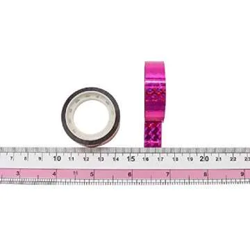 Hula Hoop Washi Prism Tape (12 Pack) 1/2" (12MM) x 25 Feet (3.5M)- 6 Holographic Colors - 2 Rolls of Each Color. Great for Fishing Lure, Arts and Craft Kids Projects.