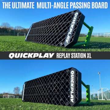 QUICKPLAY Replay Station Soccer Rebound Board - Portable Dual Surface Rebounder with Adjustable Angl...