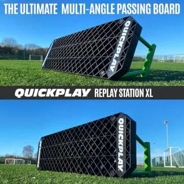 QUICKPLAY Replay Station Soccer Rebound Board - Portable Dual Surface Rebounder with Adjustable Angl...