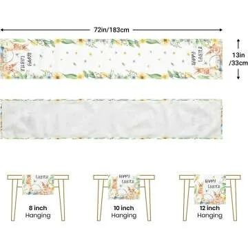 Easter Table Runner 72 Inches for Home Decor