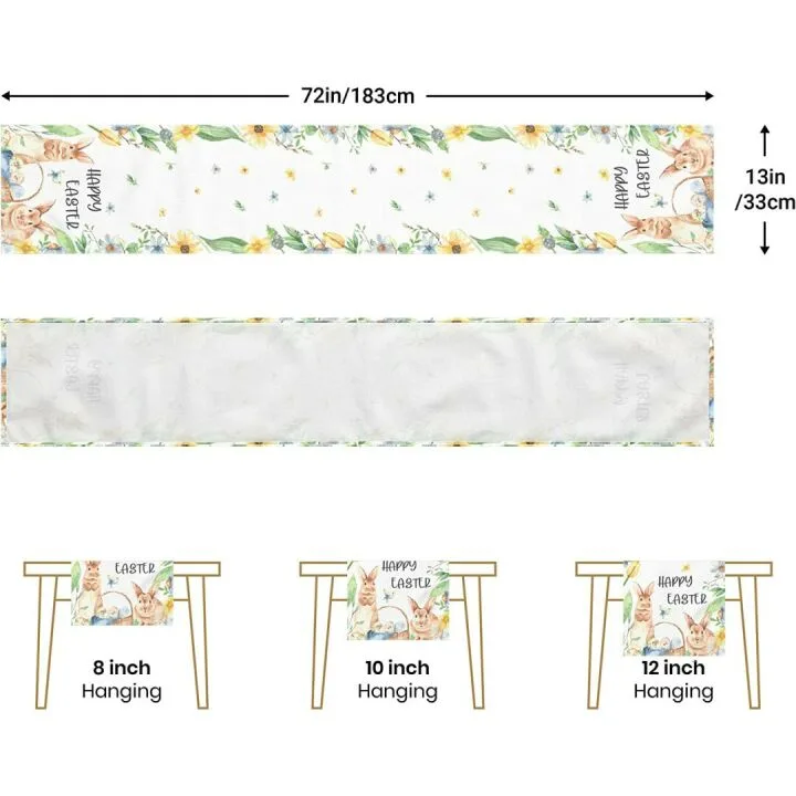 Easter Table Runner 72 Inches for Home Decor