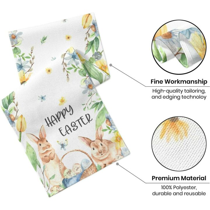 Easter Table Runner 72 Inches for Home Decor