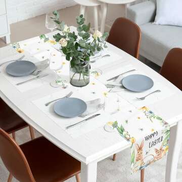 Easter Table Runner 72 Inches for Home Decor