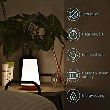 Touch Control Table Lamp with Dimmable & Color Options