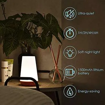 Touch Control Table Lamp with Dimmable & Color Options