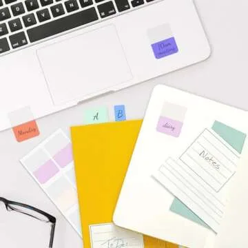 240PCS Sticky Index Tabs, Colored Strip Page Markers, Writable and Repositionable File Tabs Flags for Pages, Reading Notes, Classify Files, 12 Colors（1 inch）