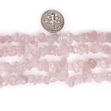 HAAMIIQII 5-8mm Natural Rose Quartz Chips Beads Crystal Irregular Chip Stones Loose Gemstone Beads for Jewelry Making Strand 30 Inch