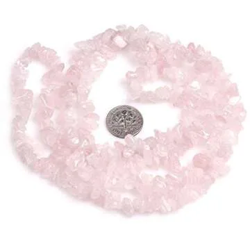 HAAMIIQII 5-8mm Natural Rose Quartz Chips Beads Crystal Irregular Chip Stones Loose Gemstone Beads for Jewelry Making Strand 30 Inch