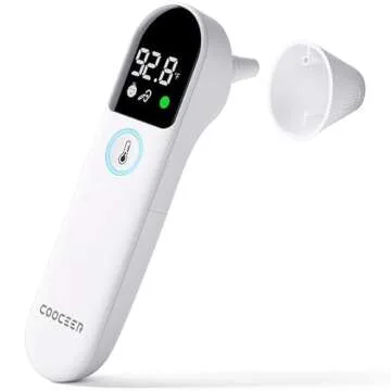 COOCEER Digital Thermometer for Adults and Kids: Accurate Ear and Forehead Temperature Readings - Fe...