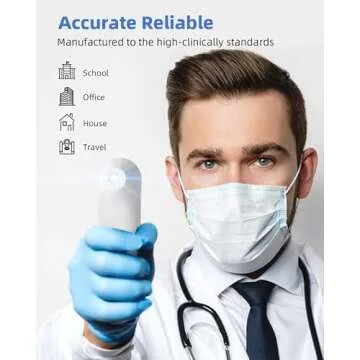 COOCEER Digital Thermometer for Adults and Kids: Accurate Ear and Forehead Temperature Readings - Fever Alarm - Touchless Ideal for Babies Toddlers Infants Sensiors - Large LED Display - Home Use