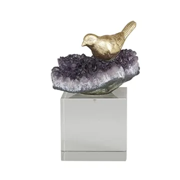 Elegant Deco 79 Polystone Birds Sculpture for Coastal Decor