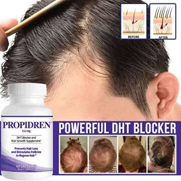 Propidren by HairGenics - DHT Blocker & Hair Growth Supplement to Combat Hair Loss, Stimulate Follicles, and Promote Regrowth. Proprietary Hair Treatment.