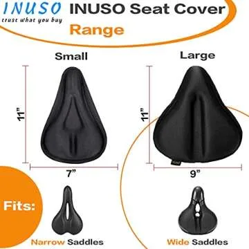 INUSO Large Gel Bike Seat Cushion Cover for All Cyclists