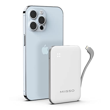 Ultra Slim 6000mAh Power Bank with Built-in USB C Cords