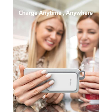 Ultra Slim 6000mAh Power Bank with Built-in USB C Cords