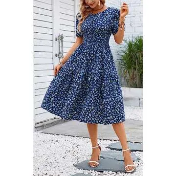 Kormei Floral Midi Dress for Summer Weddings and Casual Outings