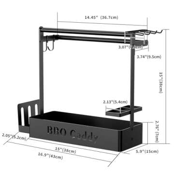 ZDDLOINP Grill Caddy, BBQ Caddy with Paper Towel Holder for Plate Cutlery, Flatware Caddy Picnic Con...