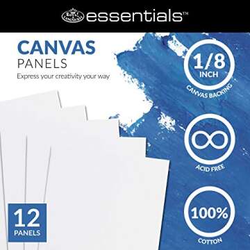 Royal & Langnickel Essentials, Triple Gessoed Canvas Panels Value Pack, for Oil and Acrylic Painting