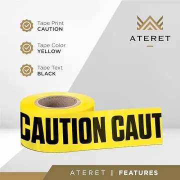 ATERET Premium 3" Yellow Caution Tape 1000ft Hazard Safety Decor