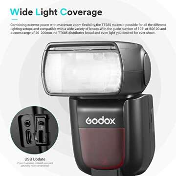 Godox TT685II-S Camera Flash Speedlite for Sony A7III A9 A7RIII A7R A77II A99 RX10 A6000