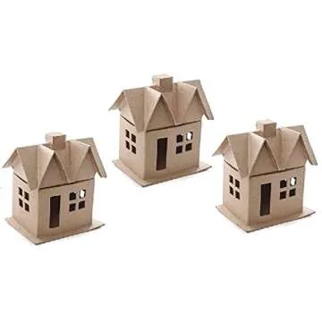 Create Holiday Cheer with Paper Mache House Set